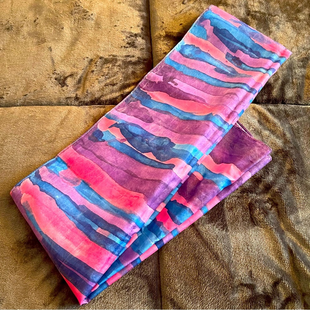 New Women’s Silk Scarf Hand Painted by Artist.